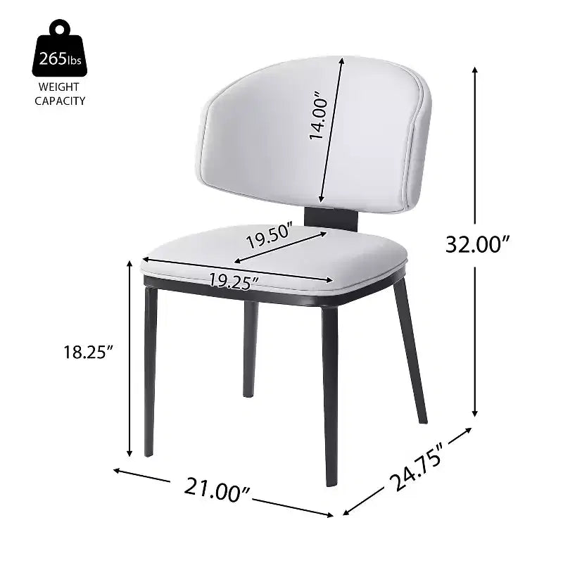 Chaises de salle à manger modernes en similicuir (lot de 2)