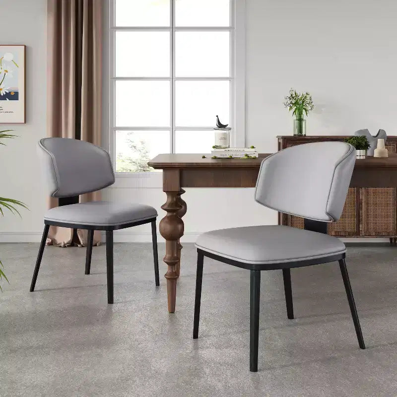 Chaises de salle à manger modernes en similicuir (lot de 2)