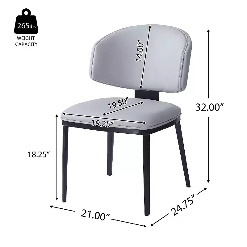 Chaises de salle à manger modernes en similicuir (lot de 2)