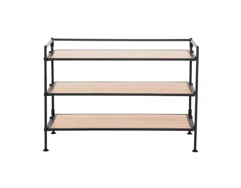 Range-chaussures en métal robuste, 3 niveaux, 12 paires, en résine