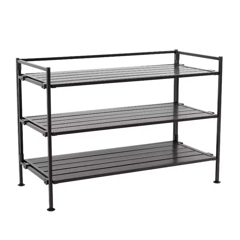 Seville Classics 12-Pair 3-Tier Resin Sturdy Metal Shoe Rack