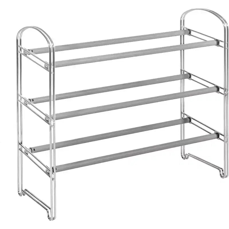Range-chaussures extensible à 3 niveaux et 4 paires, structure métallique antidérapante