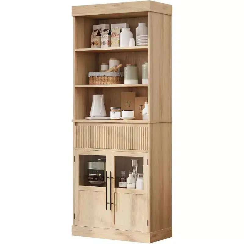 Meuble de cuisine haut de 178 cm avec portes vitrées et tiroir