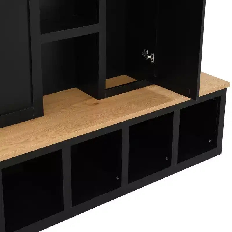 Porte-manteau d'entrée 4-en-1 avec banc de rangement et patères pour vestibule/vestiaire