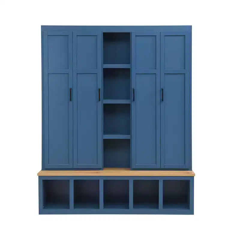 Porte-manteau d'entrée 4-en-1 avec banc de rangement et patères pour vestibule/vestiaire
