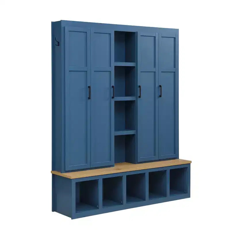 Porte-manteau d'entrée 4-en-1 avec banc de rangement et patères pour vestibule/vestiaire