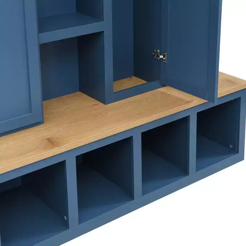 Porte-manteau d'entrée 4-en-1 avec banc de rangement et patères pour vestibule/vestiaire