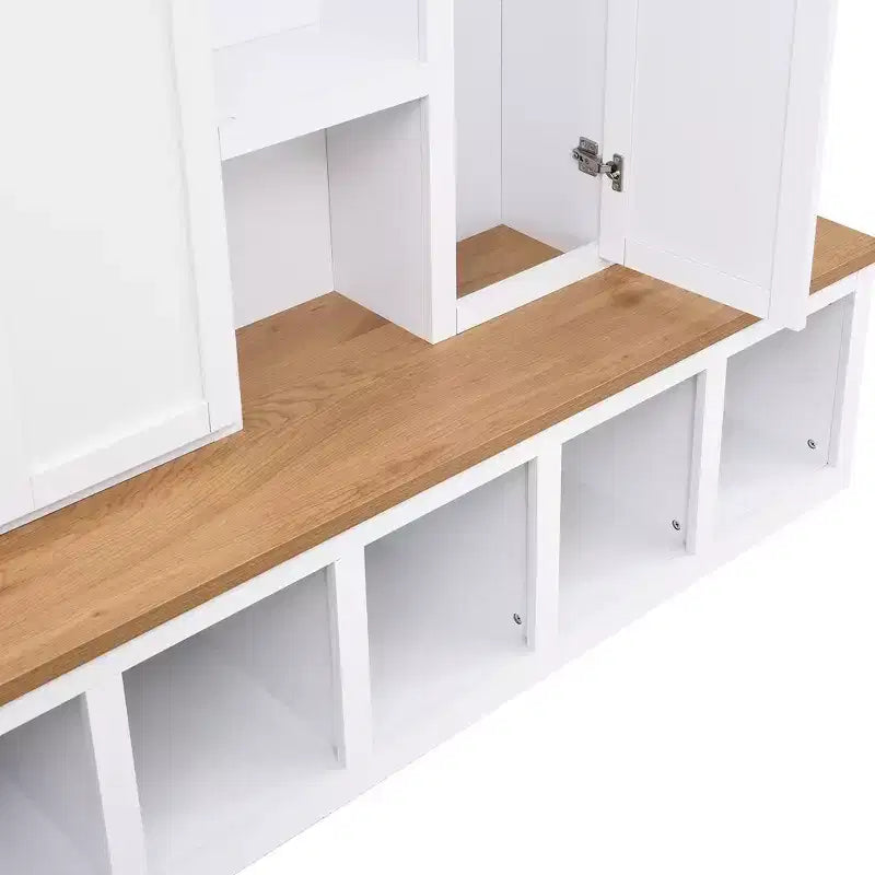 Porte-manteau d'entrée 4-en-1 avec banc de rangement et patères pour vestibule/vestiaire