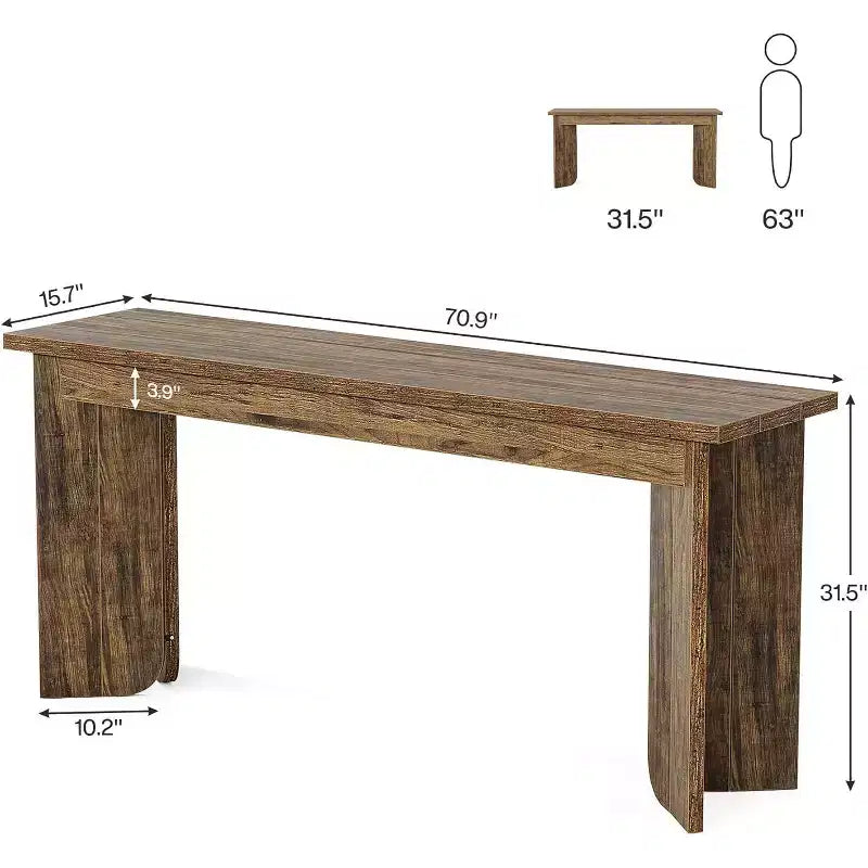 Console de canapé extra-longue de 70,9 pouces