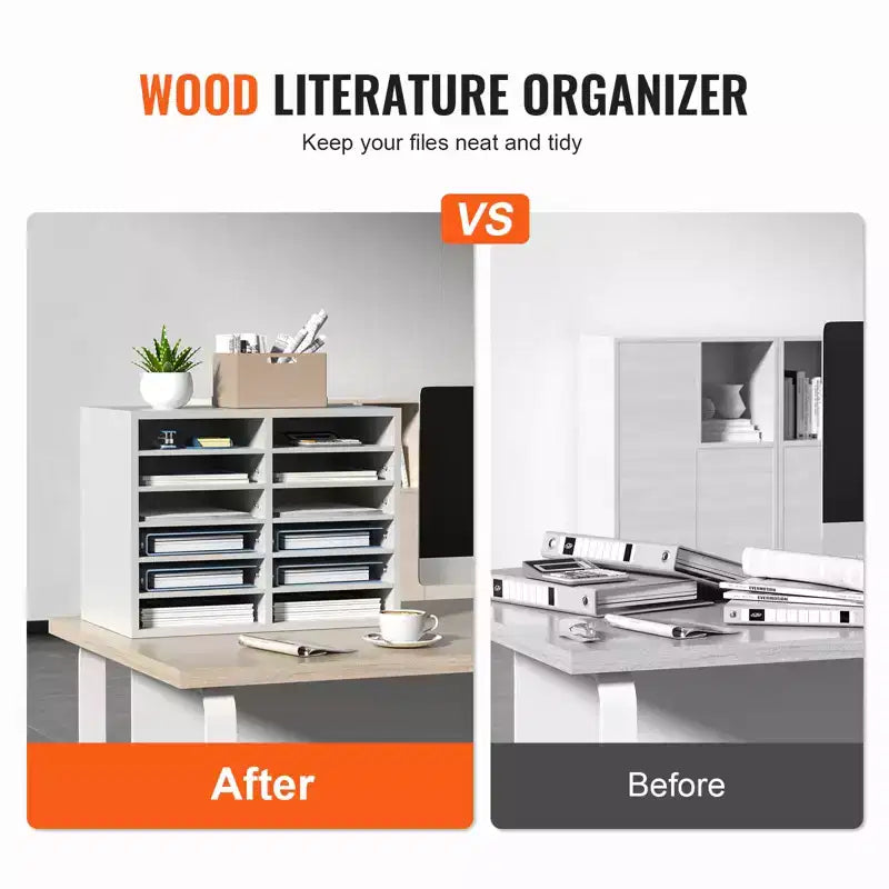 Organiseurs de Documents, 12 Casiers de Bureau avec Étagères Ajustables