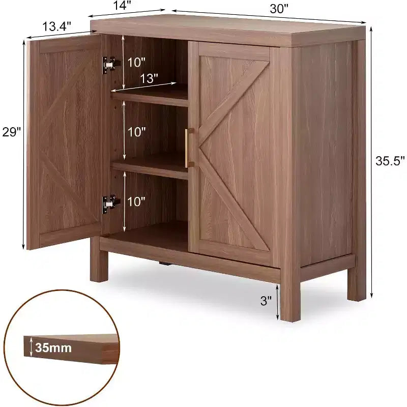 Meuble de rangement de ferme de 30 pouces, double en X