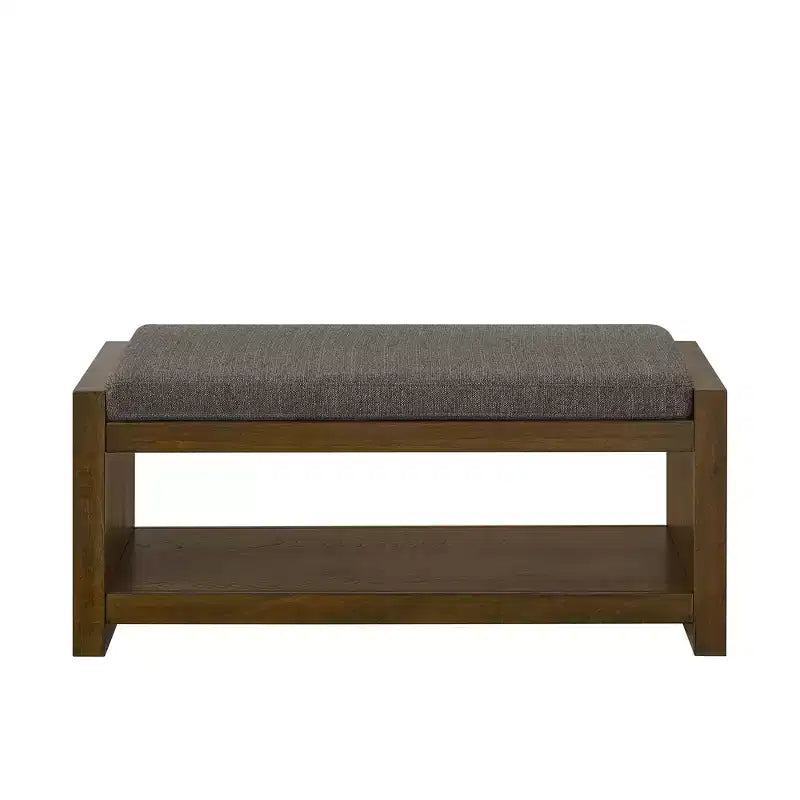 Banc d'appoint rembourré 40/47W avec coussin amovible et étagère à chaussures inférieure, lit moderne