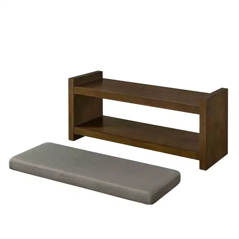 Banc d'appoint rembourré 40/47W avec coussin amovible et étagère à chaussures inférieure, lit moderne