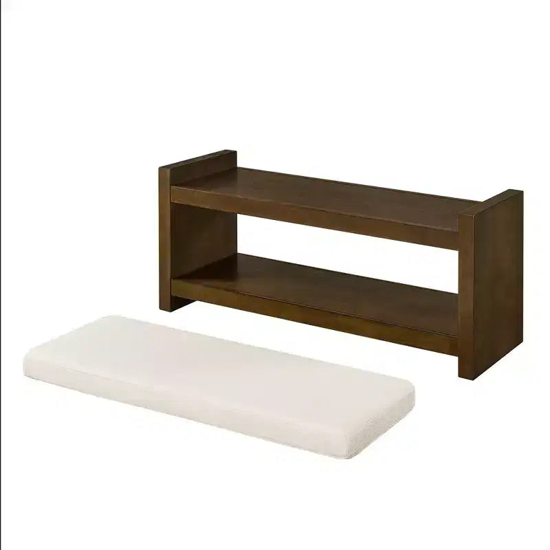 Banc d'appoint rembourré 40/47W avec coussin amovible et étagère à chaussures inférieure, lit moderne