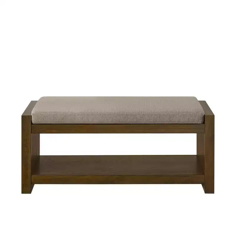 Banc d'appoint rembourré 40/47W avec coussin amovible et étagère à chaussures inférieure, lit moderne