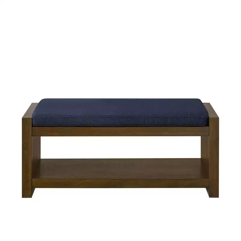 Banc d'appoint rembourré 40/47W avec coussin amovible et étagère à chaussures inférieure, lit moderne