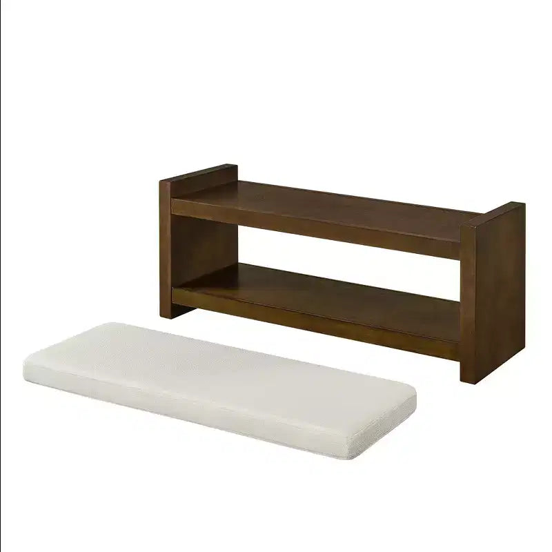 Banc d'appoint rembourré 40/47W avec coussin amovible et étagère à chaussures inférieure, lit moderne
