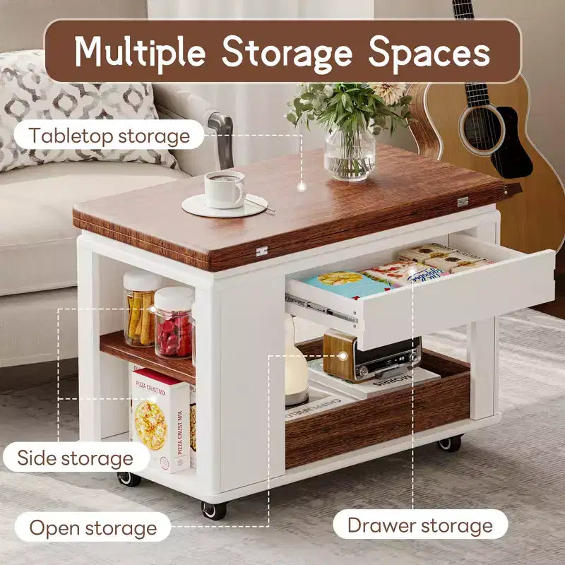 Table basse moderne multifonctionnelle multi-niveaux de 67 cm