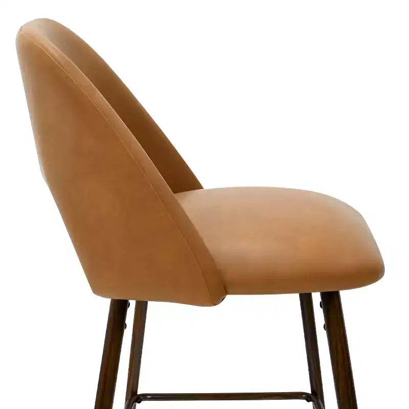 Lot de 2 tabourets de bar mi-hauteur en similicuir style Mid-Century