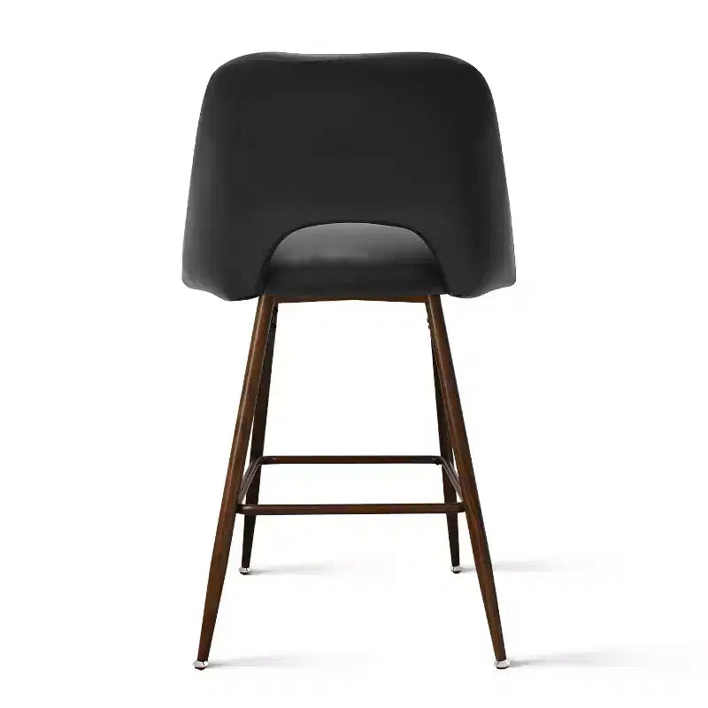 Lot de 2 tabourets de bar mi-hauteur en similicuir style Mid-Century