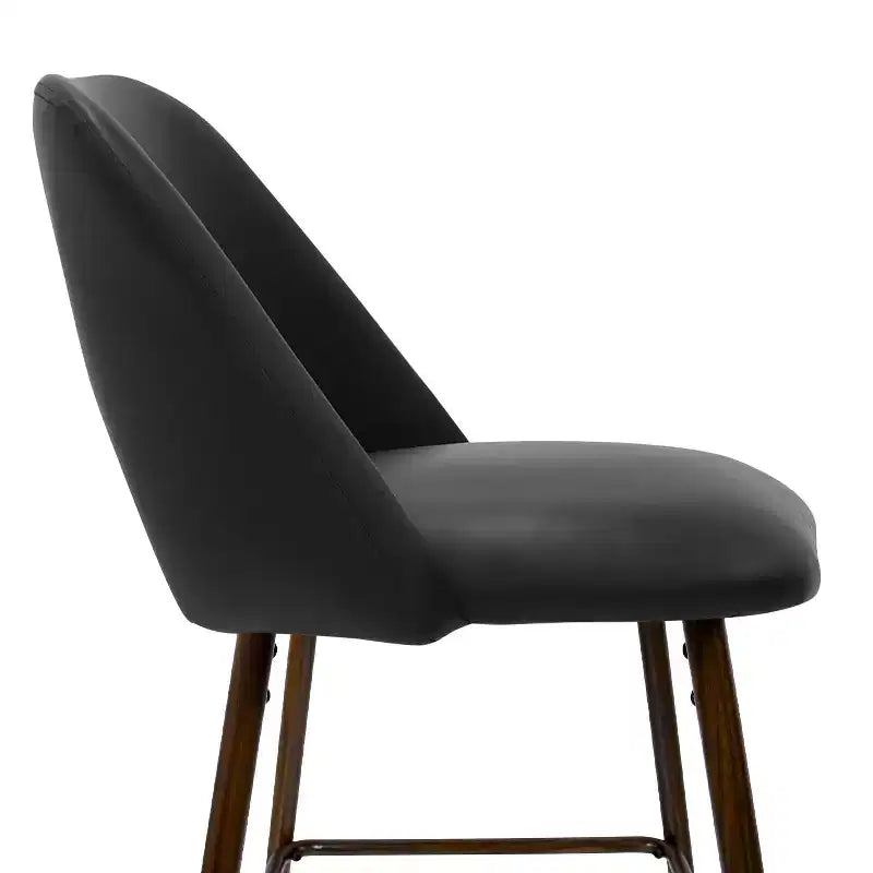 Lot de 2 tabourets de bar mi-hauteur en similicuir style Mid-Century