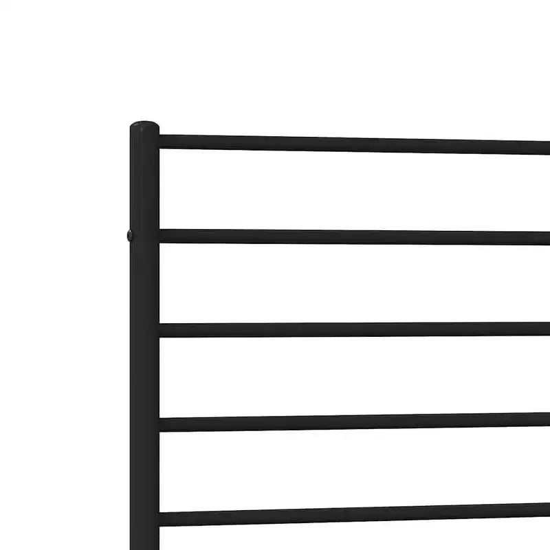 Cadre de lit en métal avec tête de lit et lattes, sans matelas