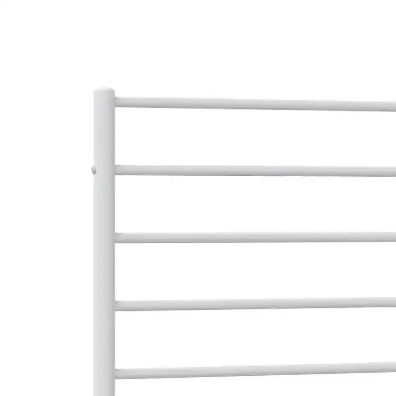 Cadre de lit en métal avec tête de lit et lattes, sans matelas