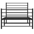 Cadre de lit en métal avec tête de lit et lattes, sans matelas