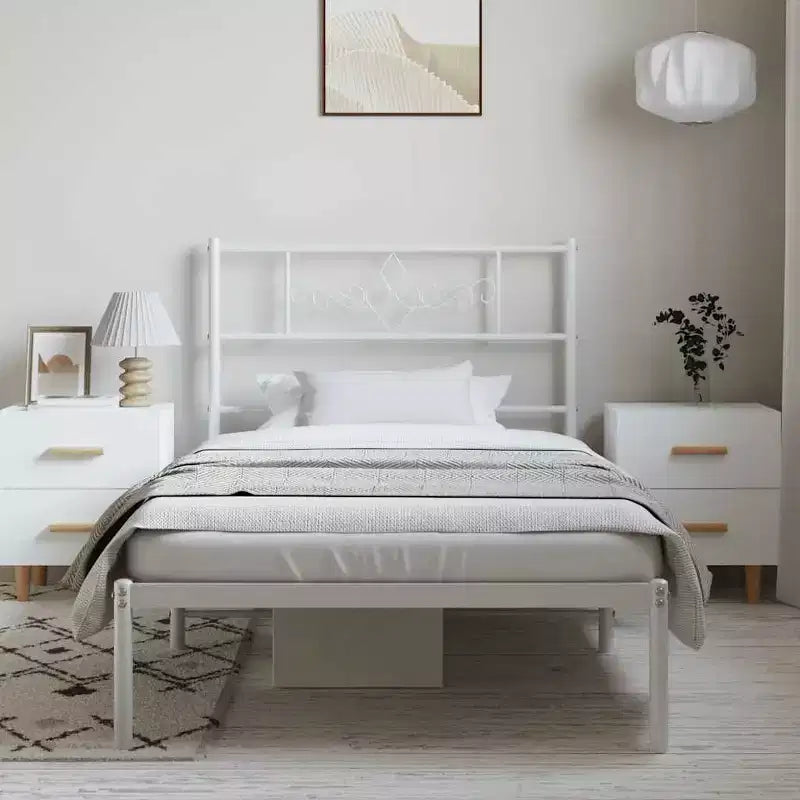 Cadre de lit en métal avec tête de lit 12 places, sans matelas