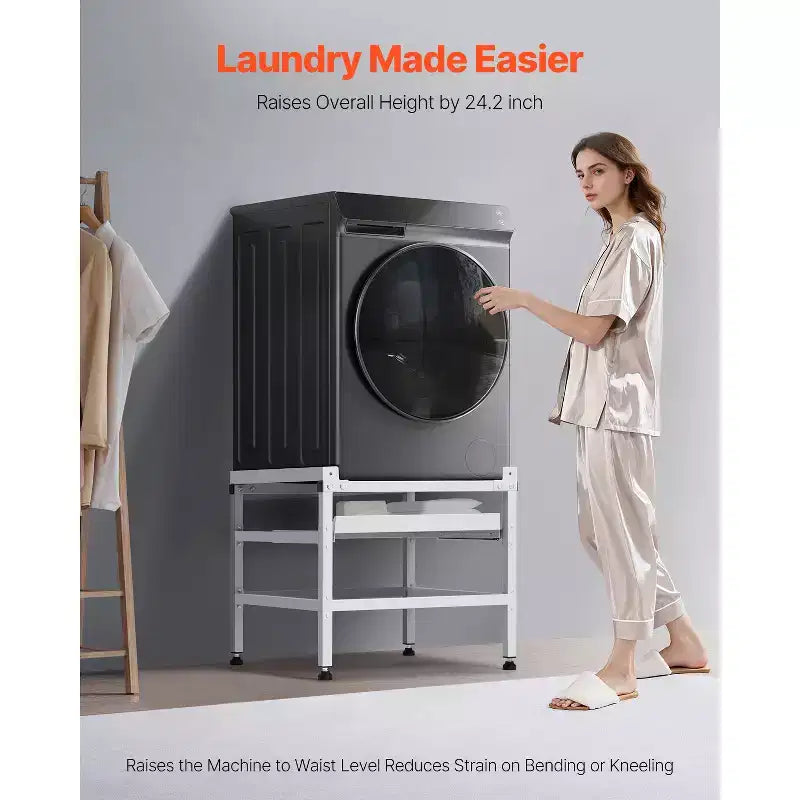 Pied de machine à laver, socle pour lave-linge de 123 x 63,5 cm, capacité de charge de 267 kg