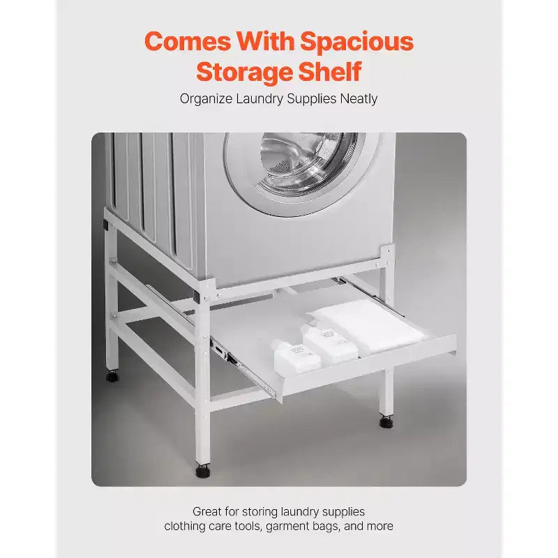 Pied de machine à laver, socle pour lave-linge de 123 x 63,5 cm, capacité de charge de 267 kg