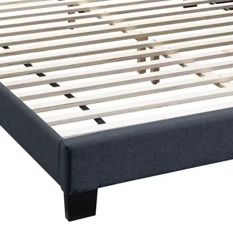 Cadre de lit plateforme capitonné en toile de jute, style classique européen