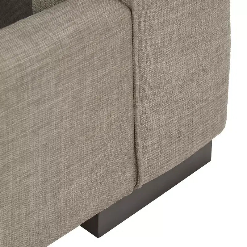 Lit plateforme rembourré en tissu gris