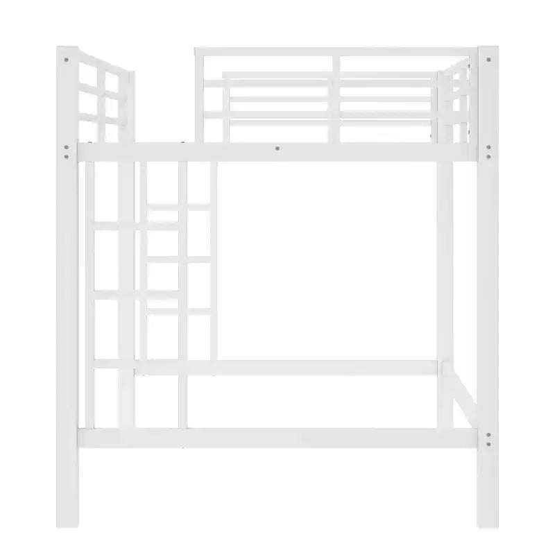 Lit mezzanine en métal avec deux échelles de chaque côté