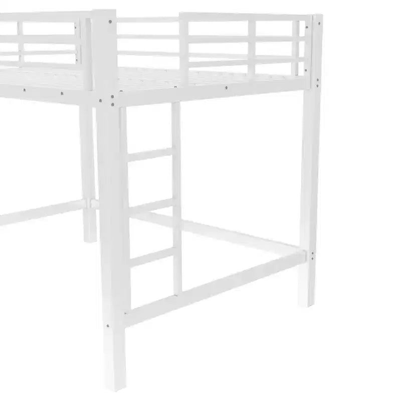 Lit mezzanine en métal avec deux échelles de chaque côté