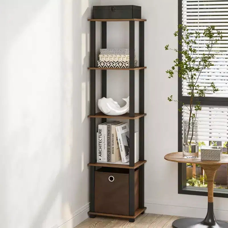 Étagère de rangement polyvalente à 5 niveaux avec bacs en tissu