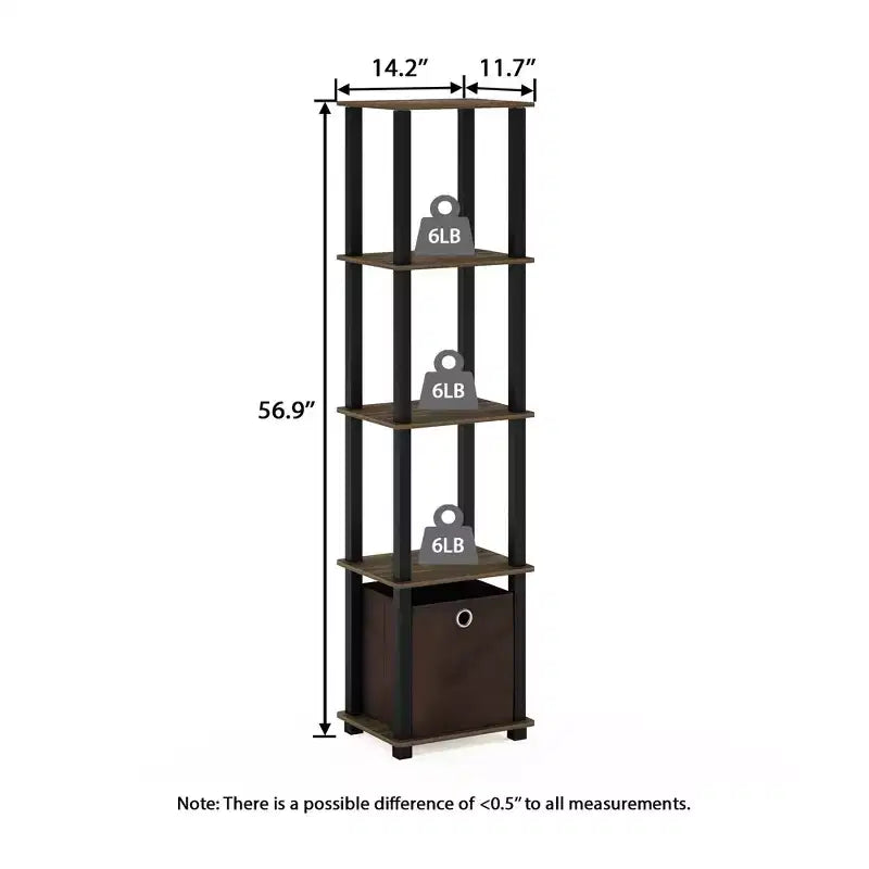 Étagère de rangement polyvalente à 5 niveaux avec bacs en tissu