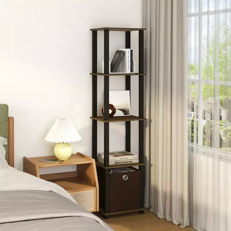 Étagère de rangement polyvalente à 5 niveaux avec bacs en tissu