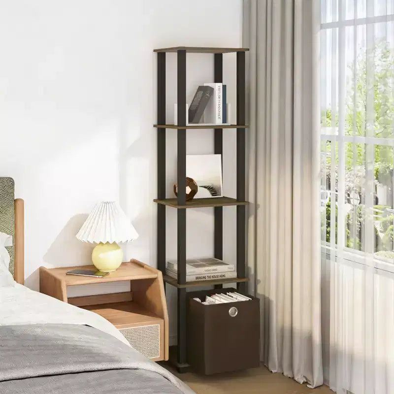 Étagère de rangement polyvalente à 5 niveaux avec bacs en tissu
