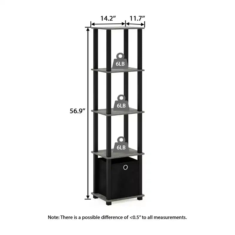 Étagère de rangement polyvalente à 5 niveaux avec bacs en tissu