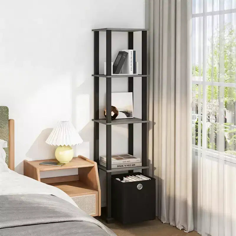 Étagère de rangement polyvalente à 5 niveaux avec bacs en tissu
