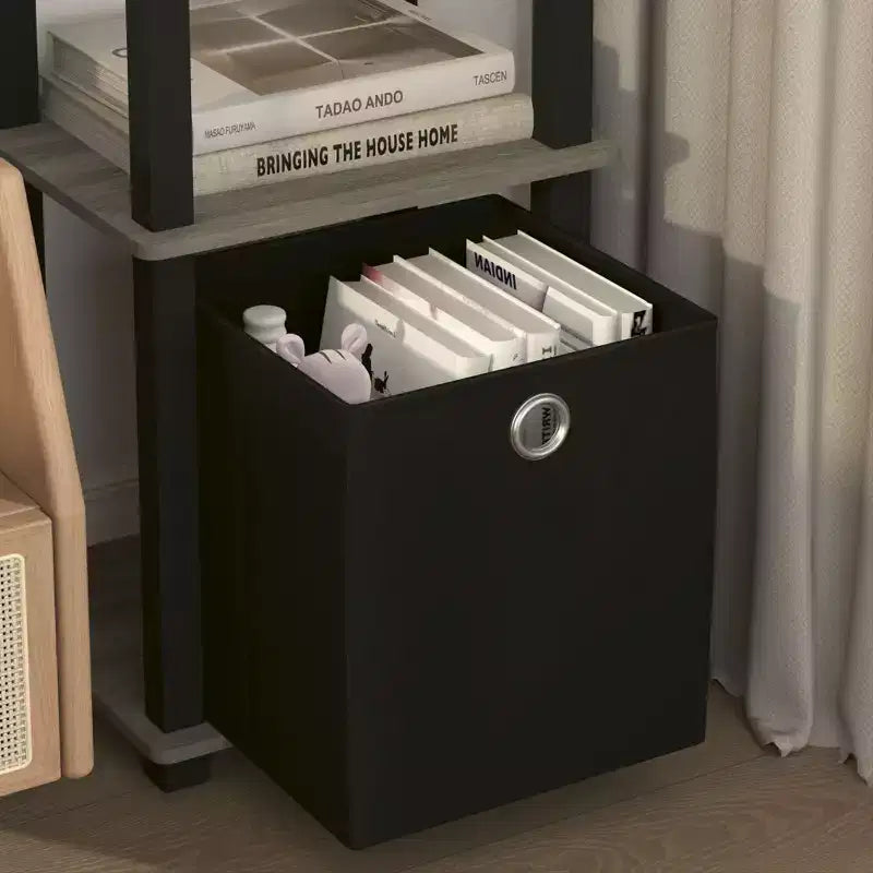 Étagère de rangement polyvalente à 5 niveaux avec bacs en tissu