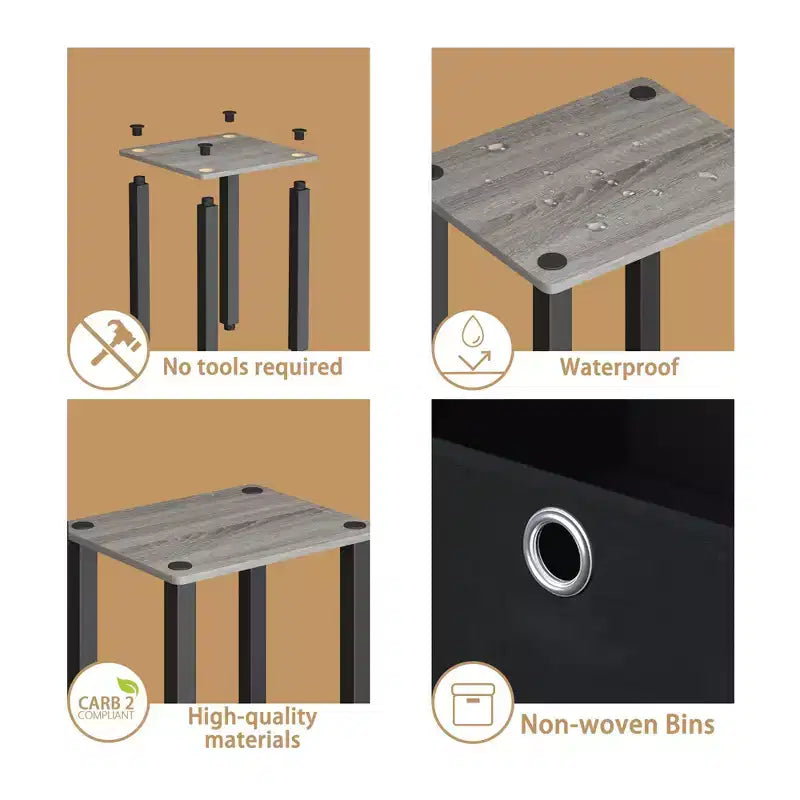 Étagère de rangement polyvalente à 5 niveaux avec bacs en tissu