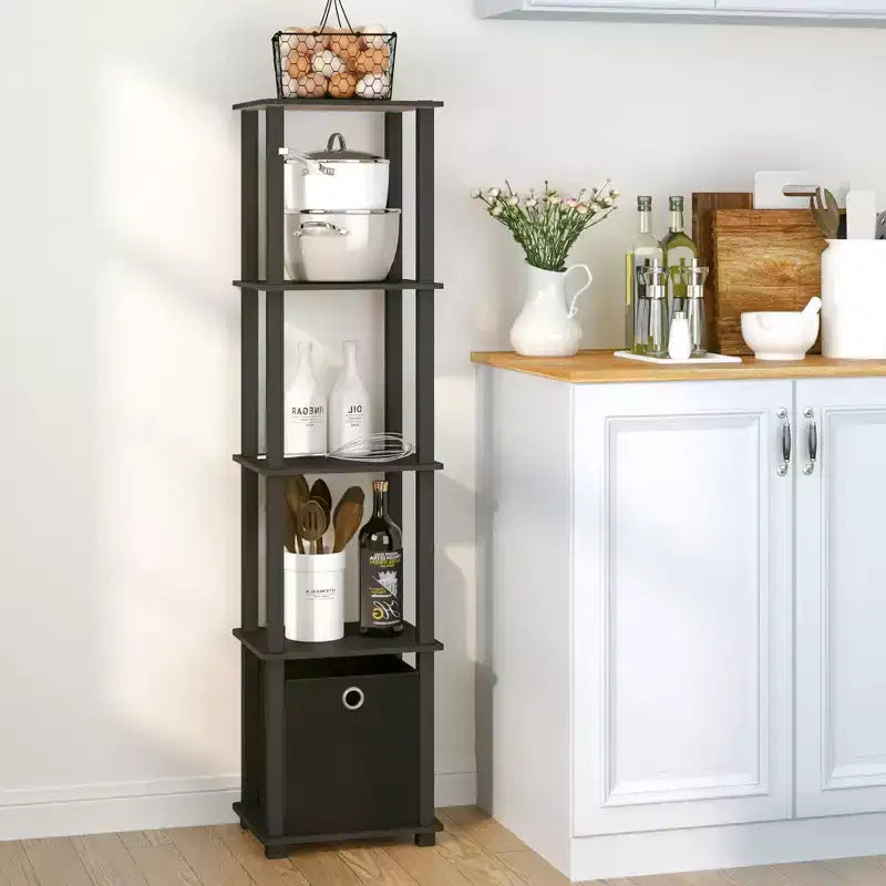 Étagère de rangement polyvalente à 5 niveaux avec bacs en tissu