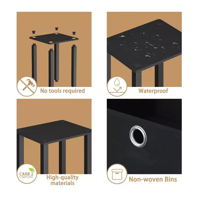 Étagère de rangement polyvalente à 5 niveaux avec bacs en tissu