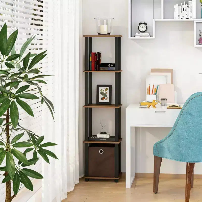 Étagère de rangement polyvalente à 5 niveaux avec bacs en tissu