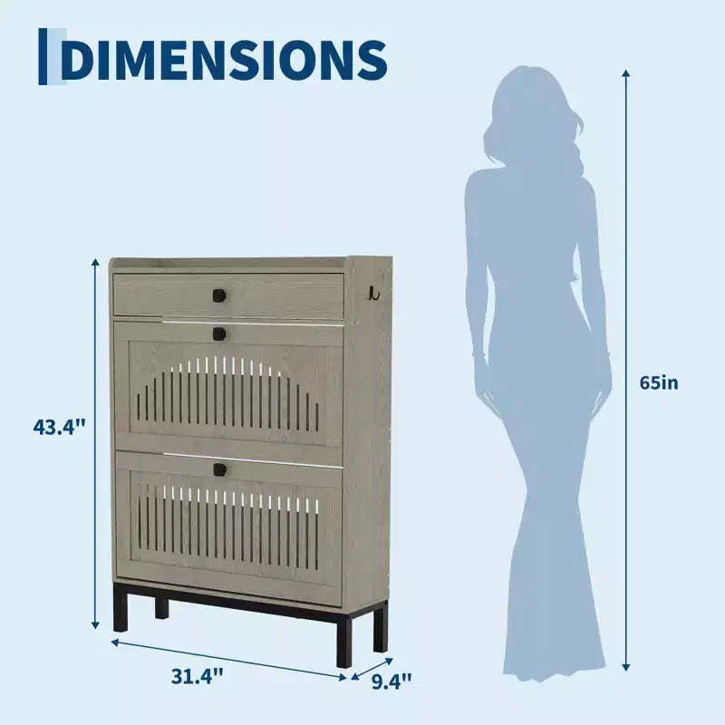 Meuble de rangement pour chaussures moderne en bois avec étagère réglable, design moderne autoportant