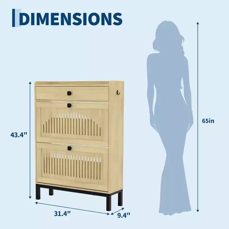 Meuble de rangement pour chaussures moderne en bois avec étagère réglable, design moderne autoportant