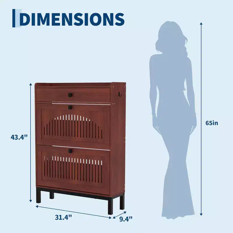 Meuble de rangement pour chaussures moderne en bois avec étagère réglable, design moderne autoportant