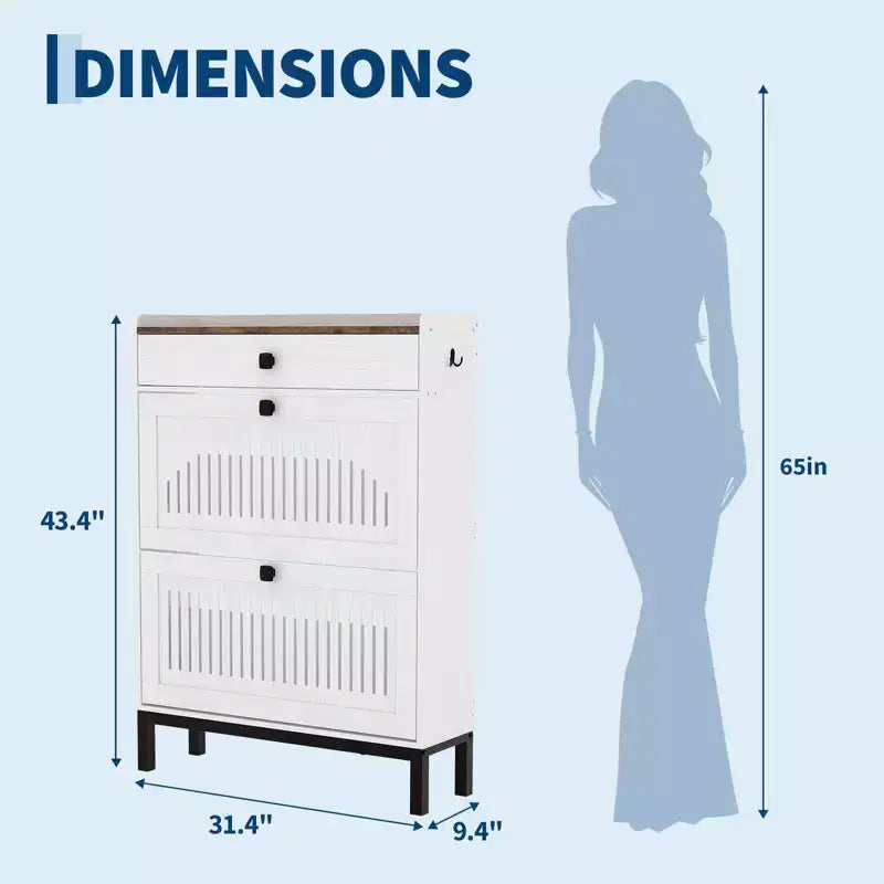 Meuble de rangement pour chaussures moderne en bois avec étagère réglable, design moderne autoportant